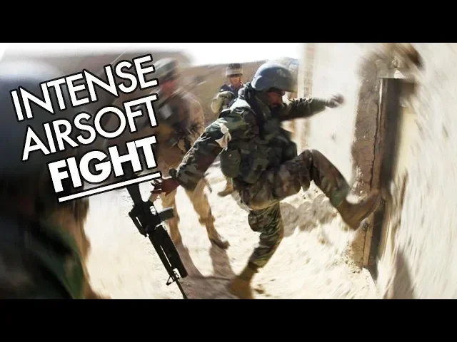 intense airsoft fight